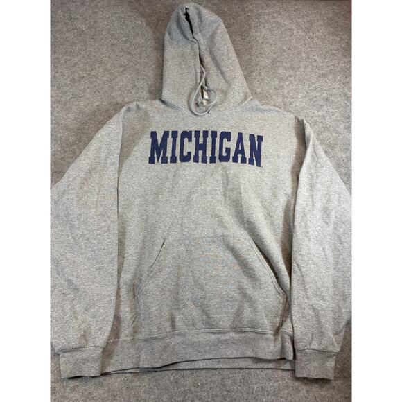 Vintage Michigan Wolverines Hoodie Mens XL Gray Athletic Collegiate Sweatshirt - Picture 1 of 5